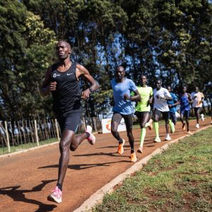 a group of long distance runners