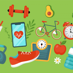 an illustration of healthy icons