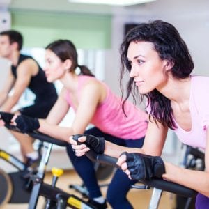 a group in a spin class