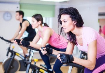 a group in a spin class