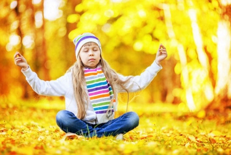 a child meditating