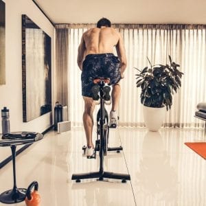 Man spinning on bike