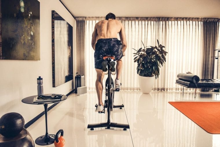 Man spinning on bike