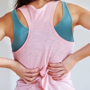 Woman with sore back