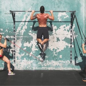 men and women working out