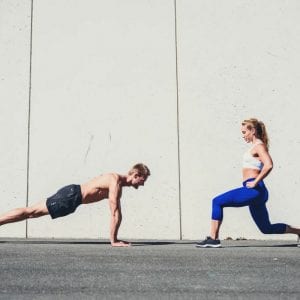 couple working out outdoors