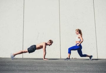 couple working out outdoors