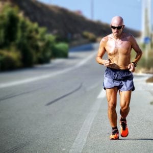 older man going for a run