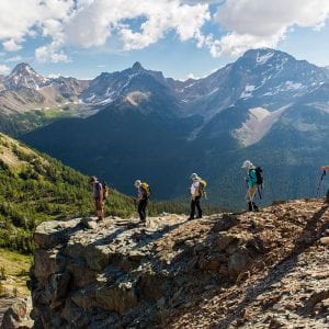 hiking in the mountains