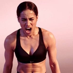 woman in a sports bra
