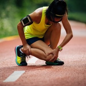 woman athlete with an injury
