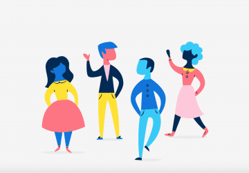 animation of a group of people