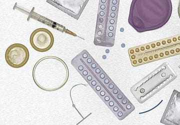 different types of contraceptives scattered on the table