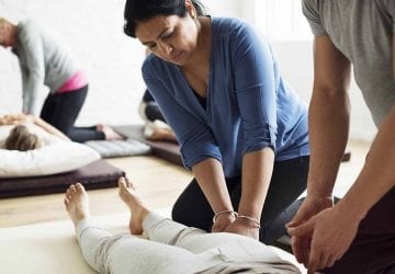 massage therapists in training