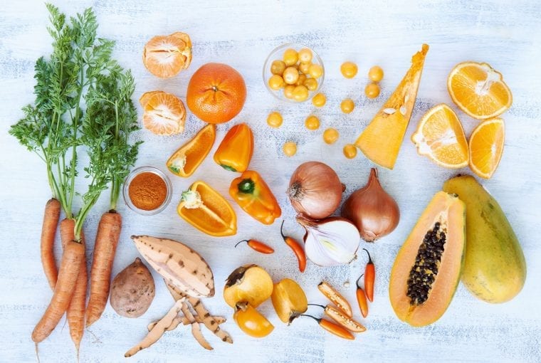 a spread of health fruits and vegetables