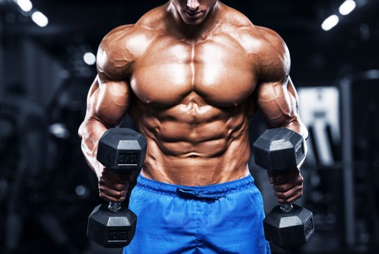 a muscular man exercising