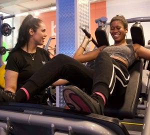a woman receiving personal training