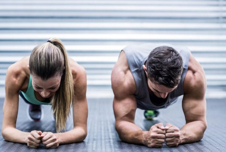 a couple working out