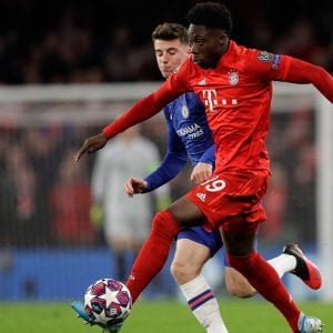 alphonso davies in football action