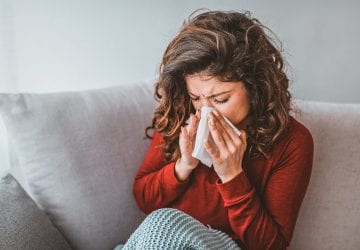a woman with the flu