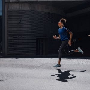a woman going for a run