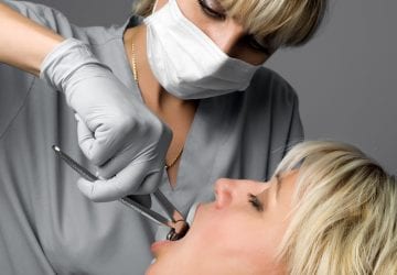 a woman getting dental work