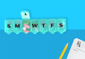 a box filled with pills