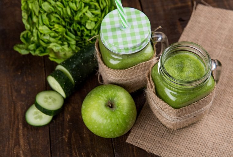an assortment of green juices
