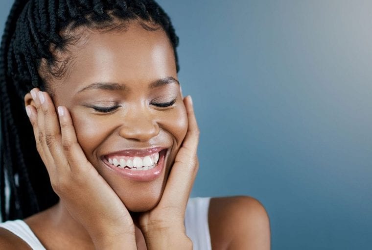 a woman with fresh looking skin