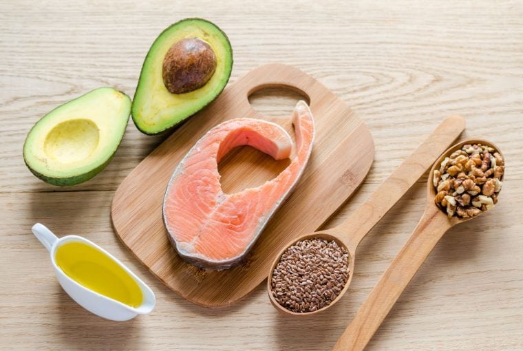 a plate of healthy fats