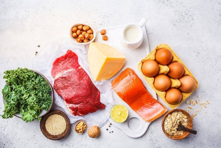 an assortment of protein rich foods