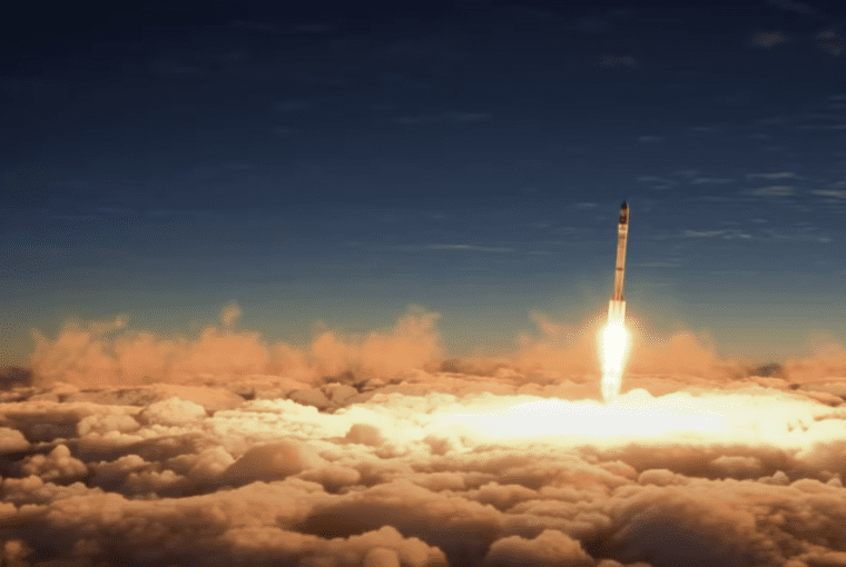 a rocket launching