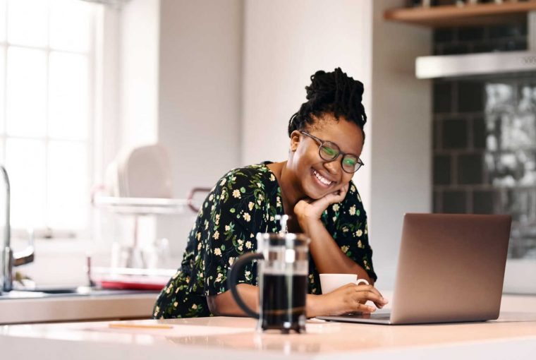 a woman doing a virtual meeting