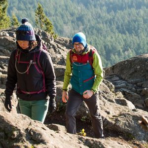 a couple hiking
