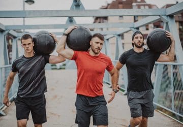 a group of men exercising