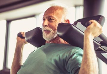 an older man exercising
