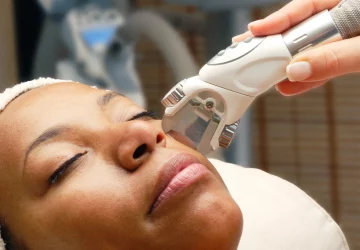 a woman getting laser resurfacing