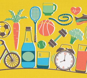 an illustration of healthy lifestyle options