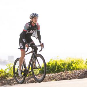 a woman cycling