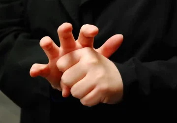 a student using sign language