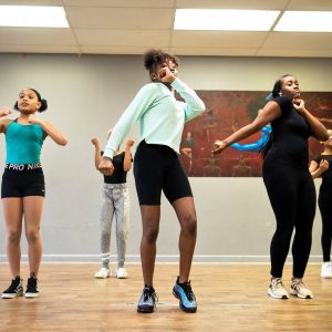 a group creating a dance video
