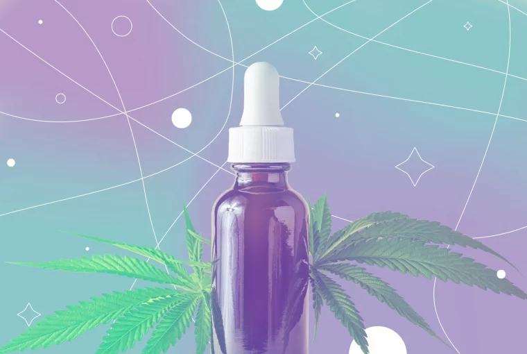 an illustration of a CBD bottle