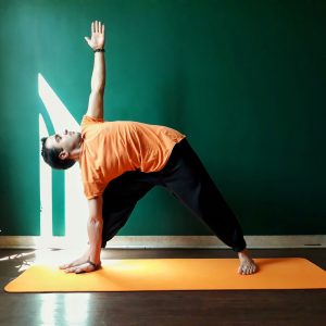 a man doing yoga