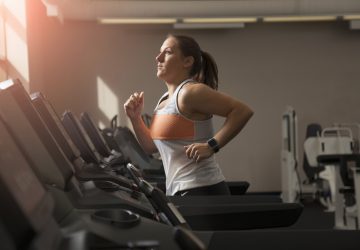 Female running on treadmill