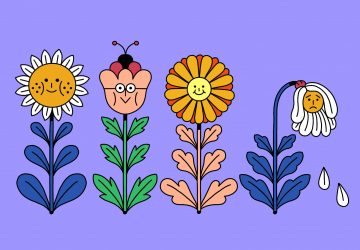 an illustration of some flowers