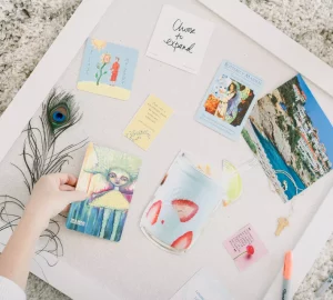 a person creating a vision board