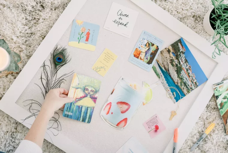 a person creating a vision board