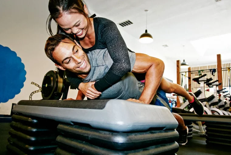 a couple working out