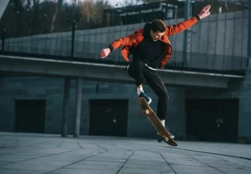 a skateboarder doing tricks