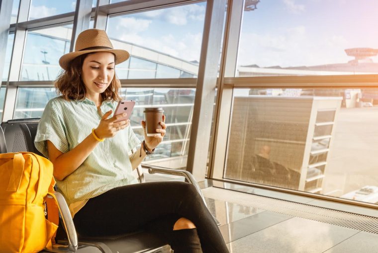 a woman in an airport